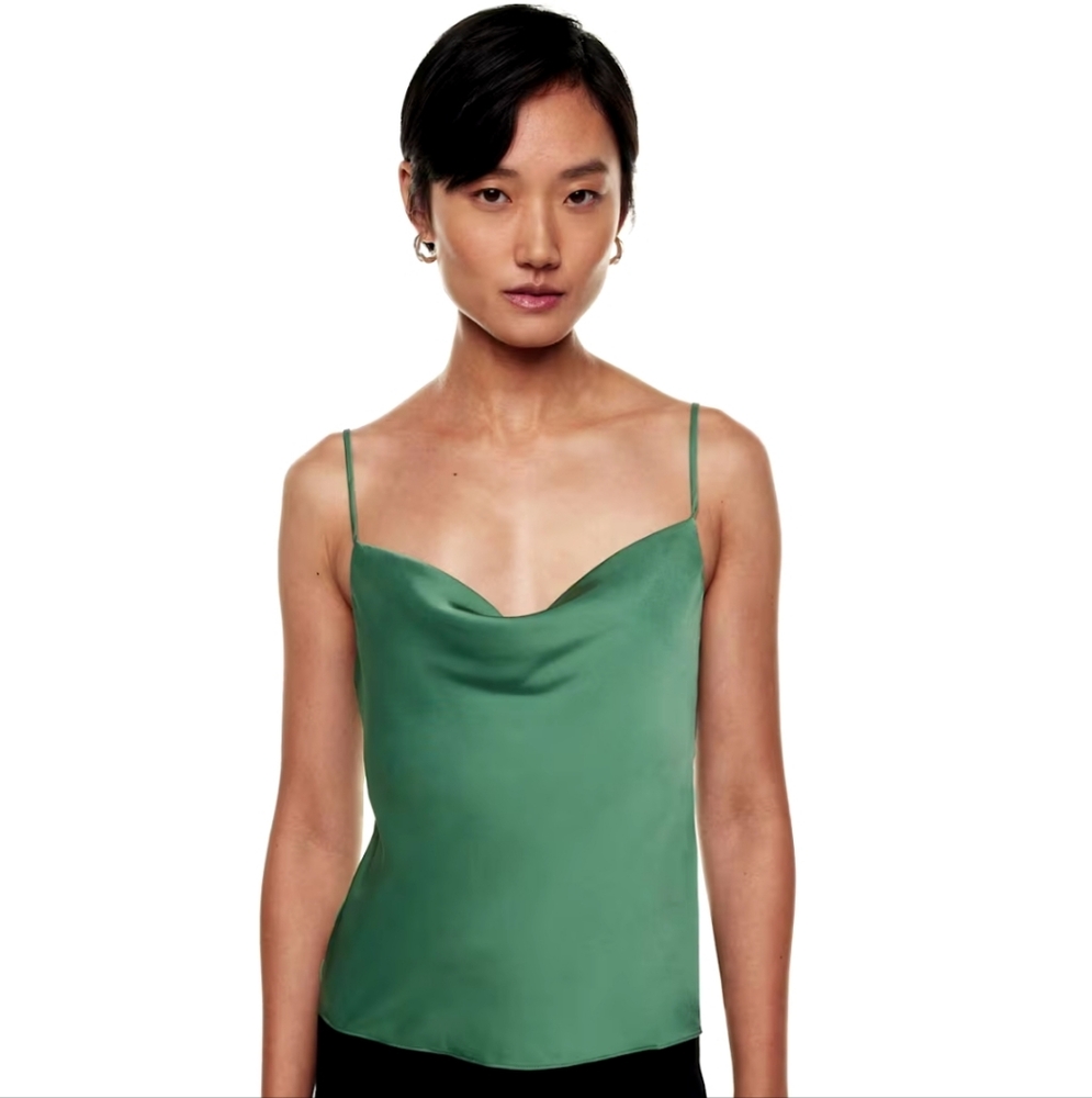 Aritzia Babaton Cowlneck Camisole in Forest Green Sz XS